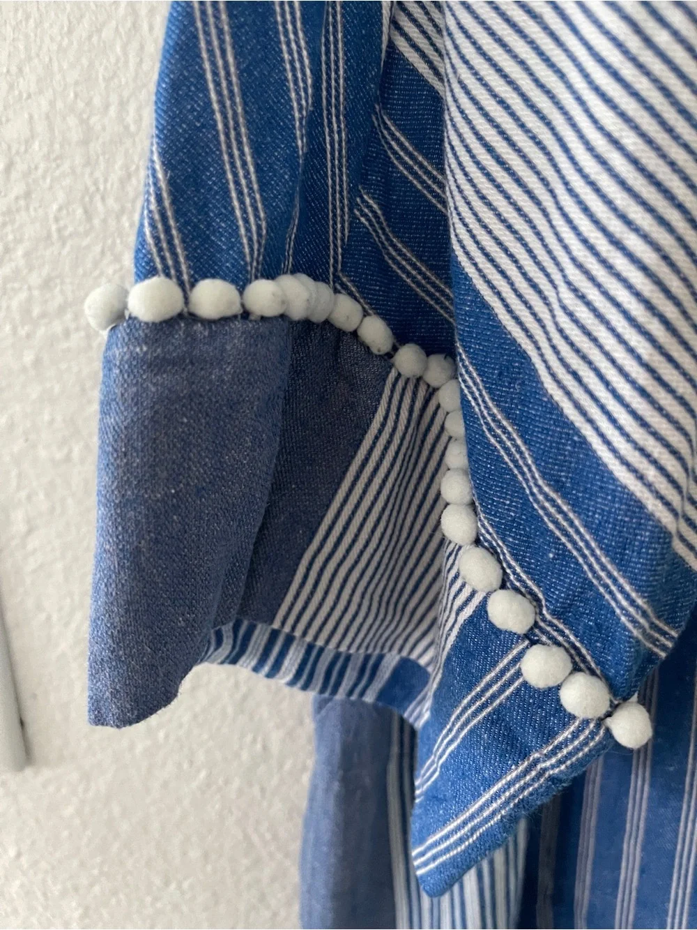 Striped Blue Plus-Size Swim Cover-Up Tunic